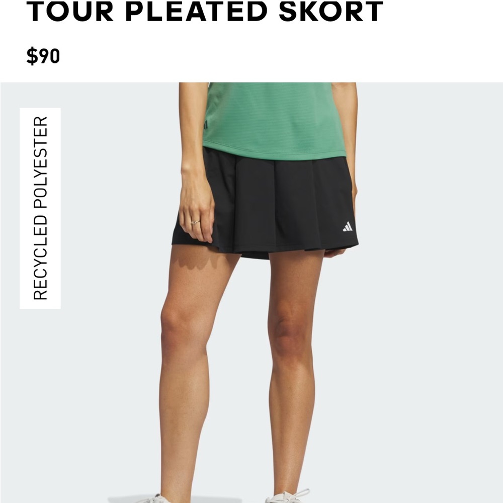 adidas Black Tour Pleated tennis  Skort. Sz XXL NWT